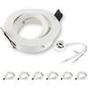 SEBSON Faretto da Incasso incl. Portalampada GU10 - Foro di Montaggio ø75mm (min. 73mm, max. 77mm) - Faretti da Soffitto Orientabile ø84mm - Set di 6
