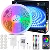ALED LIGHT Striscia LED 10M Bluetooth, Nastri LED 10 Metri 600 LEDs 5050 RGB SMD, Cambiamento Delicato di Colore, 24V Alimentatore Telecomando a 44 Tasti Recettore Luci Colorate per Decorazioni