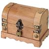 HMF Salvadanaio in legno, piccolo scrigno con serratura decorativa in stile vintage | 18,5 x 12 x 14 | Namibia