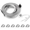 SEBSON Faretto da Incasso incl. Portalampada GU10 - Foro di Montaggio ø75mm (min. 73mm, max. 77mm) - Faretti da Soffitto Orientabile ø84mm - Set di 6