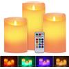 ALED LIGHT Halloween Candele LED Senza Fiamma Set Luci, RGB Candele LED Bianco Caldo Multicolor Real, Candle Lights con Timer Telecomando per Natale Halloween Feste Decorazione Matrimonio