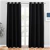 PONY DANCE Tende Oscuranti Camera da Letto Tende Soggiorno e Cameretta Bimba con Occhielli Curtains Termiche Isolanti per Interni 2 Pezzi L 140 x A 220 cm, Nero