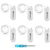 BXROIU 20 LED Stringa Luci a Batteria CR2032 (includere), Ghirlanda in Filo d'Argento da 2 Metri, Catena Luminosa Ideale per Feste, Matrimoni e Decorazioni Natalizie (bianco freddo, 6 Pezzi)