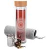 Navaris Bottiglia Termica Acqua Detox 500 ml - Borraccia in Vetro con Filtro - Termos tè Frullato Infusi Tisane - con Coperchio in bambù e Custodia - Design Mandala