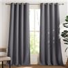PONY DANCE - Tende per soggiorno, set da 2 pezzi, altezza 260 cm x larghezza 140 cm, oscuranti, con occhielli, extra lunghe, opache, colore: grigio, termoisolanti