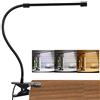 DIWUJI Lampada Lettura Con Clip Luce Da Scrivania Led Con Pinza, 3 Modalità & 10 Livelli Di Luminosità Con Caricatore Usb Flessibile Lampada Portatile Occhi Cura Per Lettura Di Notte Lavoro, 7W (Nero)
