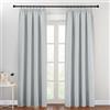 PONY DANCE Tende Oscuranti per Interni Moderne Tenda Termica per Soggiorno con Fettuccia Decorazione Curtains da Ufficio 2 Pezzi 140x200 CM, Bianco Grigiastro