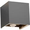 Klighten Lampada da esterno, 12W Applique da Parete con sensore di movimento per luci esterni/interni Lampada da parete con fascio regolabile IP65 Impermeabile 3000K,Grigio scuro