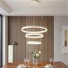 STARRYOL Moderna lampada a sospensione a LED, 3 anelli, lampadario a sospensione regolabile, dimmerabile 2700K - 6500K, con telecomando