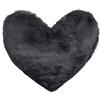Brandsseller Cuscino a forma di Cuore in Peluche 40x30 cm - Morbido Cuscino decorativo, Regalo romantico per Compleanni, San Valentino o la Festa della Mamma - per Divani e Letti - Grigio