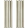 Deconovo Tende Oscuranti per Interni 2 Pezzi 245 CM Altezza, Termiche Isolanti, Anti-Rumore, con Anelli, Ideali per Camera da Letto e Soggiorno, 140x245 CM, Beige Chiaro