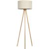 tomons Lampada da Terra in Legno, LED Piantana Retro Vintage Lampada da pavimento Lampada a Stelo Treppiede, Stile Scandinavo, per Soggiorno, Camera e Ufficio