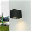 Licht-Erlebnisse Faretto a parete da esterno, lampada da esterno antracite, faretto, terrazza, casa, balcone, GU10, IP44, resistente alle intemperie, angolare, H:8 cm, moderno, lampada da esterno a parete