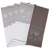ZOLLNER 4 strofinacci, 50x70 cm, 50% cotone 50% lino, marrone