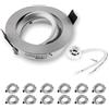 SEBSON Faretto da Incasso incl. Portalampada GU10 - Foro di Montaggio ø75mm (min. 73mm, max. 77mm) - Faretti da Soffitto Orientabile ø84mm - Set di 12