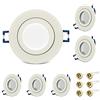 KYOTECH Cornice Faretto Incasso GU10 Impermeabile IP44 per Bagno, Alogeno e MR16, LED da Incasso per Cartongesso con Portalampada, Set da 6