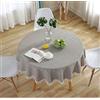 meioro Rotonda Tovaglia A Strisce Tovaglie Rund Il giro Tablecover in lino Tablecloth nappa a righe Adatto per Interni ed Esterni (Marrone/Strisce Bianche,Diametro 150cm)