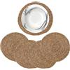 MGE World MGE - 4x Tovagliette Rotondi da Tavola - Sotto Piatti da Tavola in Vimini - Set di 4 Tovagliette Pranzo - Sottopiatti Rotondi Eleganti - Sottopiatto Rotondo - Tovagliette Rotonde