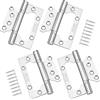 Qrity 4 Pz Cerniere a Filo, 100mm Cuscinetto A Sfera Cardini per Porta in Acciaio Inox Cerniere, 4 Pollices, Argento