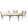 Petra's Bastel News Set 4 Pezzi, Composto da 1 Tavolo, 1 Panca da Giardino e 2 sedie in Legno, Höhe ca. 8cm