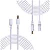 Liwinting 2 Pezzi 1m Cavo di Prolunga DC Maschio a Femmina Cavo di Alimentazione del Connettore 12V 2,1 mm x 5,5 mm per Adattatore di Potenza, LED, Fotocamera CCTV Potenza, Monitor e più - Bianco