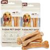 BPS BUENA PET SHOP 4 Pezzi Osso Pressato per Cani Pelle Bovina Rinforzante per Denti Bastone Dentale snack per Cani 14 cm (4 pezzi) BPS-5000 * 4