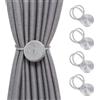 SPDYCESS 4 Pezzi Fermatende Magnetici per Tende 40cm Corda per Tende Tieback Fermi per Tendaggi - Cravatta per Tende Tie Band Intrecciata Fibbia in Tieback per Tende, Grigio