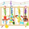 Evance 4 Pezzi Giocattolo da Appendere per Passeggino, Passeggino Carrozzina Giocattolo Appeso Sonagli, Sonaglio Neonato, Giocattoli Morbidi a sonagli per 3 6 9 12 Mesi Ragazzi e Ragazze (4 Pack)