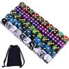 SIQUK 50 pezzi Dadi da gioco Set da 5 dadi colori bicolore con dadi dorati Dadi angolo arrotondati (custodia gratis) per giochi come Tenzi, Farkle, Yahtzee, Bunco o Insegnamento della matematica