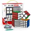 ROXENDA Speed Cube Set, 4 Pack Cubo di Velocità 2X2 3X3 4X4 5X5 Speed Cube con Confezione Regalo, Adesivi Dai Colori Vivaci Puzzle Cube con Tutorial Segreto per Cubi