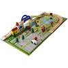 PALESTRAKI Pista in legno per macchinine con ferrovia, attraversamenti e puzzle, Regalo di compleanno per bambini di 3, 4 e 5 anni