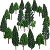 Bememo 22 modellini di Alberi, 3-16 cm, Misti, per paesaggi di modellini di Treni, Fai da Te, Verde Naturale