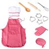 NIWWIN Set da Cuoco per Bambini Grembiuli, 11 Pezzi per Bambini da Cucina Play Kitchen Cottura Impermeabile per Regalo della Ragazza