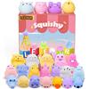 LEEHUR Squishies Mini Squishy Giocattoli Morbidi Misti Cute Squishy Morbido Spremere, No Tossici e Giocattoli Divertenti di Giocattoli di Sollievo Giocattolo dei Bambini - 20 Pezzi (Colore Casuale)