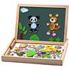 Uping Puzzle Magnetico di Legno Lavagna Magnetica Puzzle per Bambini 3 4 5 Anni Apprendimento Educativo (100 Pezzi, Animali)