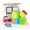 ROXENDA Speed Cube Set, Cubo Magico di 2X2 3X3 4X4 5X5 Stickerless Speed Cube con Confezione Regalo, Tutorial Segreto per Cubi di Velocità(Stickerless)