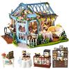 CUTEBEE Miniatura casa delle Bambole con mobili, Fai da Te Kit di Dollhouse di Legno Oltre a Prova di Polvere e Il Movimento della Musica