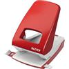 Leitz Pratica Perforatrice da Ufficio, Capacità fino a 40 Fogli, Rosso, Metallo, Guida di Arresto con Barra di Selezione del Formato, Gamma NeXXt, Box, 51380095