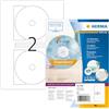 HERMA Etichette per CD, Ø 116 mm MAXI, Etichette Adesive A4 per Stampante, 2 Etichette per Foglio, Bianco