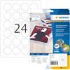 HERMA Etichette per Marcatura, Ø 40 mm, Etichette Adesive A4 per Stampante, 24 Etichette per Foglio, Bianco