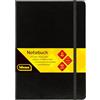 Idena 209281 - Quaderno DIN A5, quadrato, carta crema, 192 pagine, 80 g/m², copertina rigida nera, 1 pz.