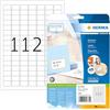 Herma Etichette Universali, 25,4 x 16,9 mm, Adesive A4, 112 Etichette per Foglio, Bianco