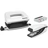 Leitz Set con Mini Cucitrice e Perforatore, Capacità fino a 10 Fogli, Include Punti, Gamma WOW, Bianco