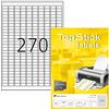 TopStick Etichette Multiuso Autoadesive - 270 per Foglio A4, 100 Fogli, 17,8 x 10 mm, 27000 Totali - Universali Vuote per Stampanti Laser e Inkjet, Bianco