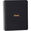 RHODIA 119941C - Quaderno a spirale (rilegatura integrale) Meeting Book NERO - A5+ 16 x 21 cm - Prestampato Date/Appunti/attività - 160 pag. staccabili - Carta Clairefontaine 90g/m² - COPERTINA in polipropilene