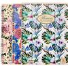 Pigna, Confezione 5 Maxi Quaderni Spiralati Nature Flowers,carta riciclata 80gr, A4 , con 4 fori e microperforazione, interno 5M,quadretti 5mm