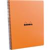 RHODIA 193418C - Quaderno a spirale (rilegatura integrale) Meeting Book Orange - A5+ 16 x 21 cm - Prestampato Date/Appunti/attività - 160 pag. staccabili - Carta Clairefontaine Bianca 90g/m² - Classic