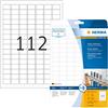 HERMA 10916-Etichette, A4, 25,4 x 16,9 mm, colore: bianco extra forte aderenza 2800 pezzi di carta opaca.