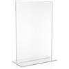 VITAdisplays Espositore pubblicitario in PLEXIGLAS originale, formato DIN A3, cavalletto a T in vetro acrilico trasparente, con garanzia antiingiallimento di 30 anni