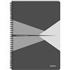 LEITZ OFFICE Blocco per appunti, Formato A4 , Rilegatura a spirale, Copertina in PP, 90 Fogli, Quadretti, Grigio - 44950085